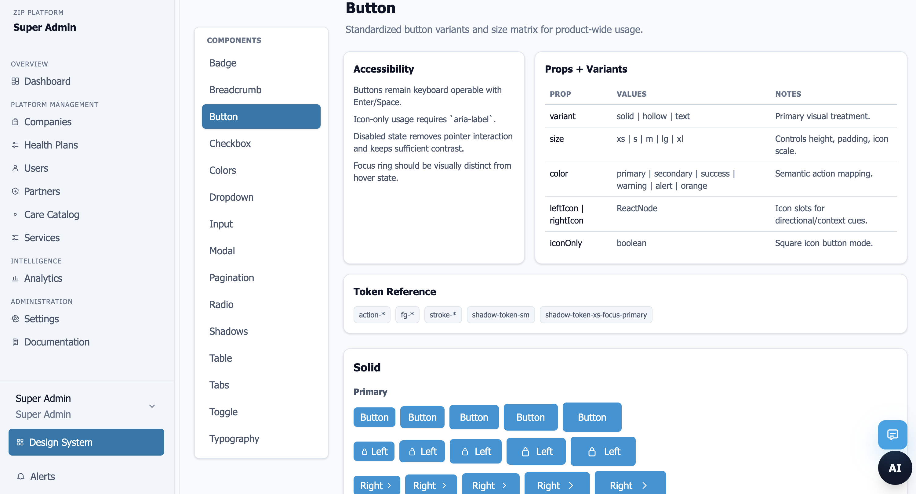 ZIP button components